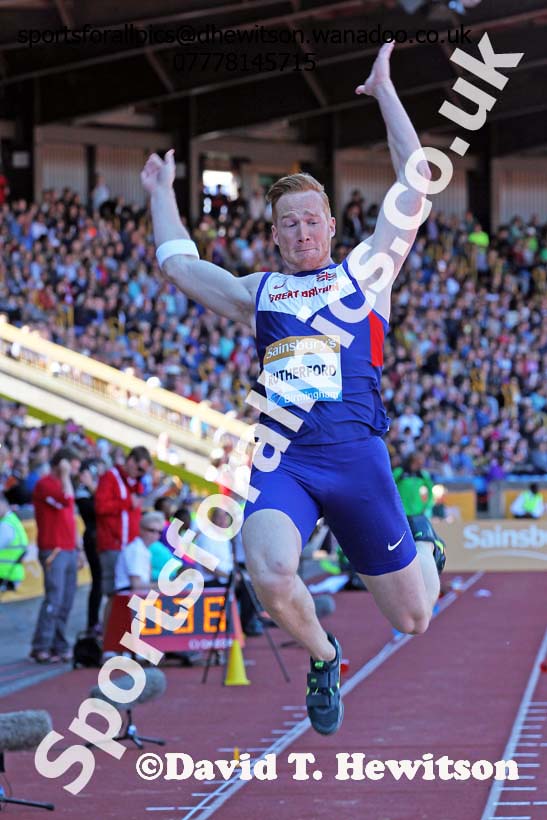 Greg Rutherford (GB) mens long jump, IAAF Diamond League, Birmingham. Photo: David T. Hewitson/Sports for All Pics